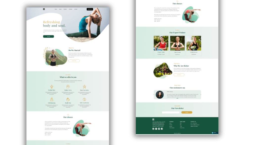 yoga website template home