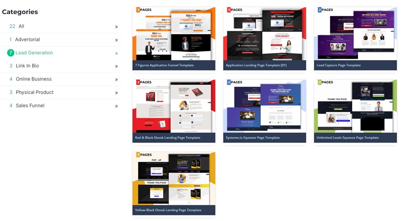 systemio landing page templates