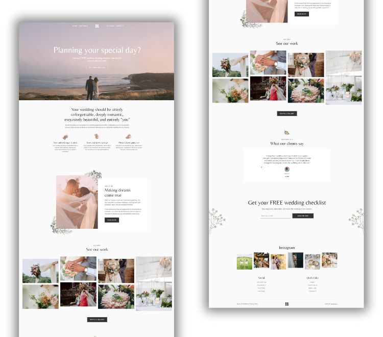 free wedding website templates