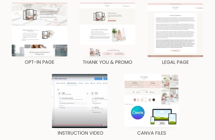 content rose lead magnet funnel template