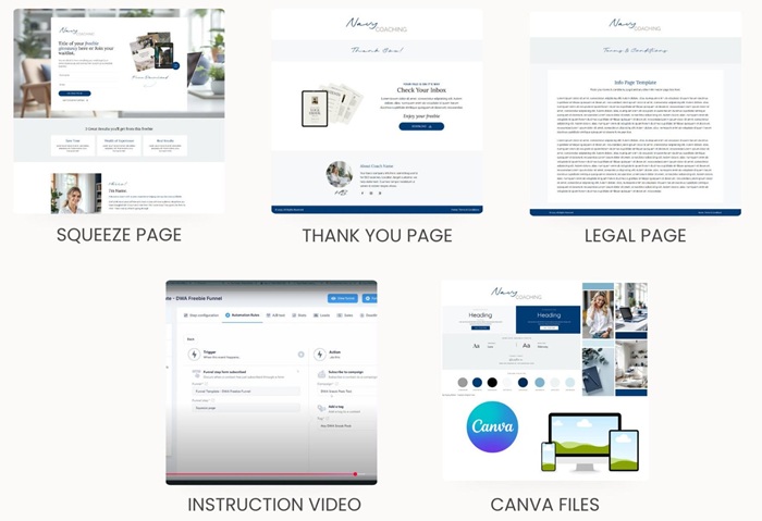 navy coaching lead magnet funnel templates