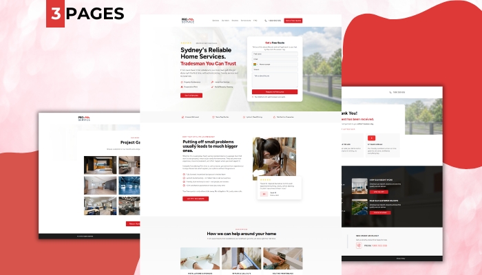 pro service lead gen landing page